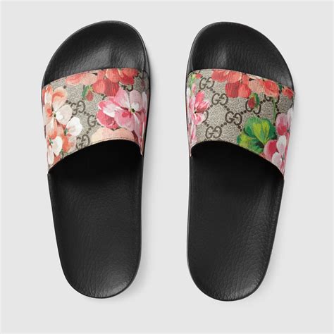 authentic gucci bloom slides|Gucci women's slides clearance sale.